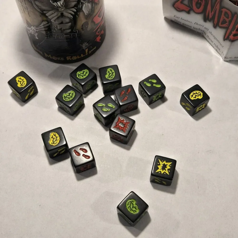 Zombie Dice Game by Steve Jackson Games - Complete (13 Dice, Cup, Rulebook)